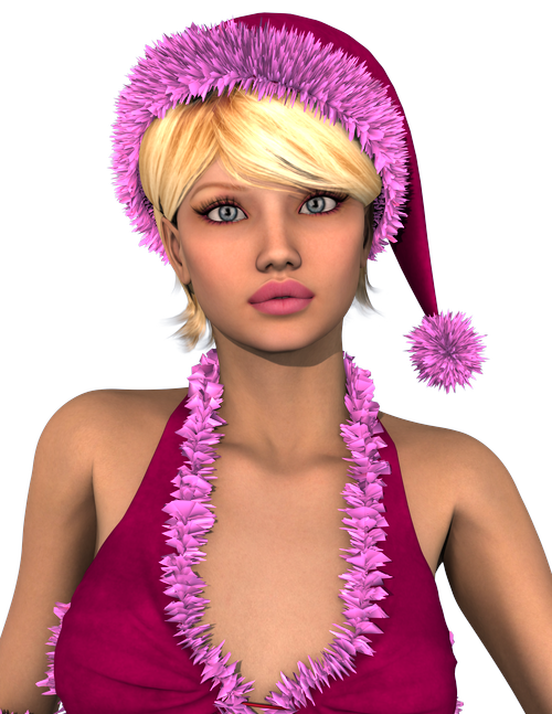 Image de femme virtuelle En mère Noël 3D : (tube-png)